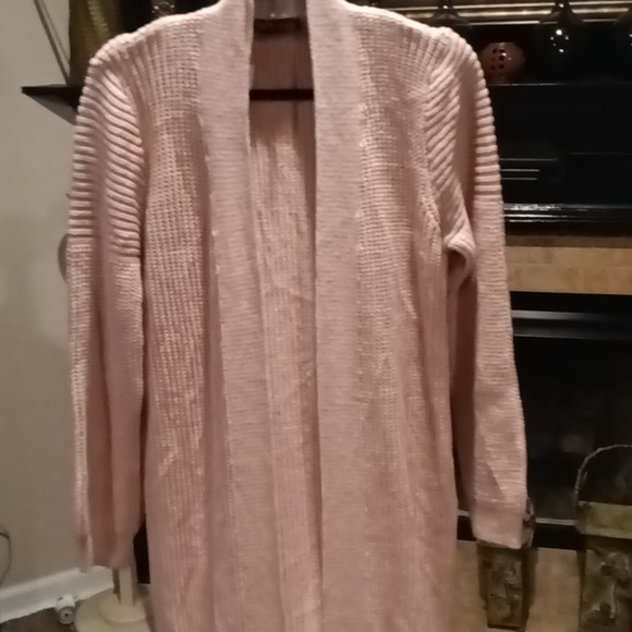 FINAL PRICE NWT CCK STYLE beautiful mauve l/s braided maxi cardigan - Picture 3 of 10